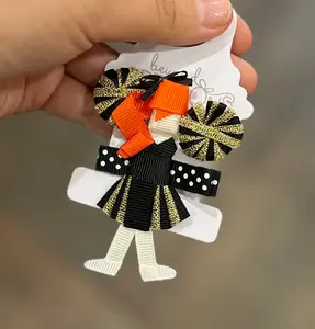 Black and Gold Cheerleader Hair Clip