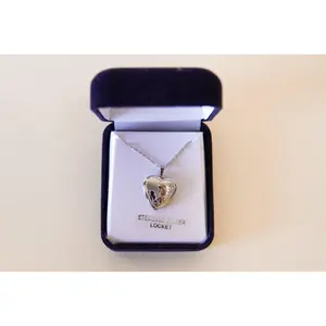 Mother with Child Sterling Silver Locket Charm Pendant w/ Adjustable Silver Tone Chain