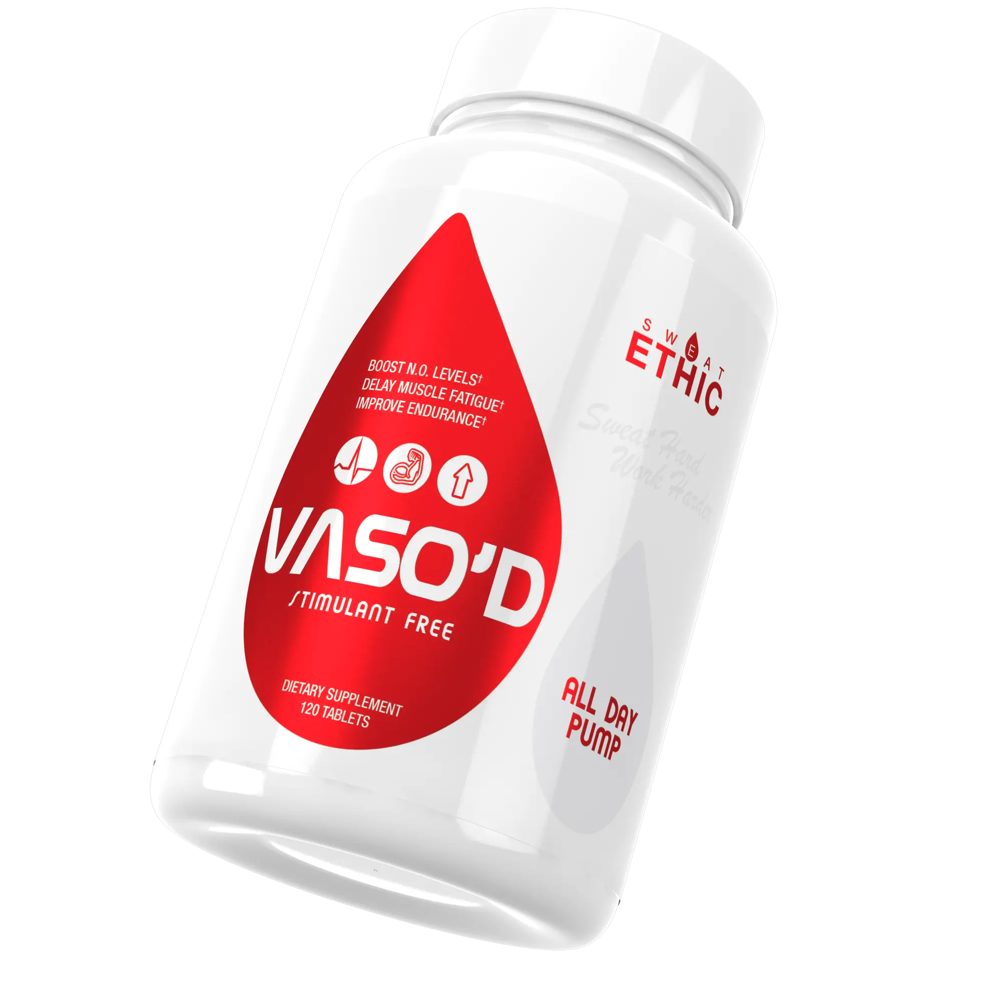 Sweat Ethic VASO'D Non-Stim Nitric Oxide & Pump Support Dietary Tablets - 40 Servings, Endurance Supplement, Training Supplements for Preworkout Fitness Muscle Support