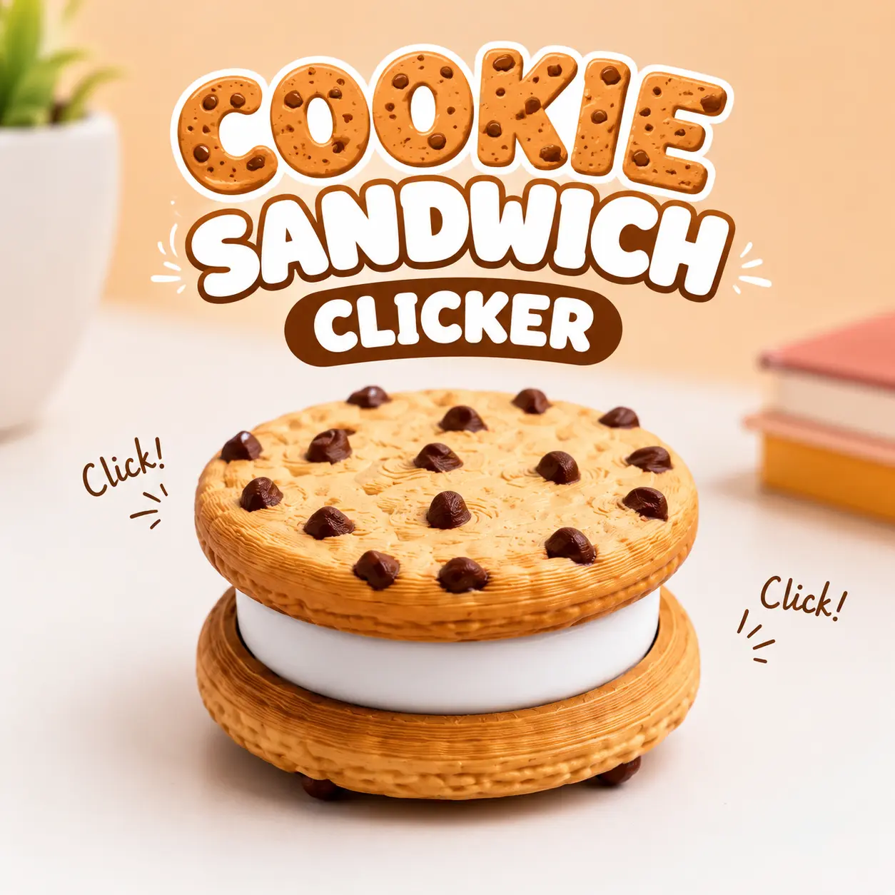 Cookie Sandwich Clicker  | Cute Fidget Toy | Sensory Desk Clicker | Anxiety Relief Toy | ADHD Focus Clicker | Viral Desk Accessory