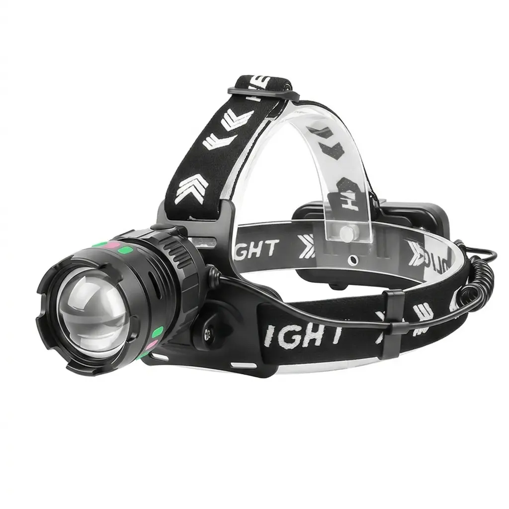 Head Light Rechargeable 30W White Laser Super Bright LED Headlamp With Digital Power Display Adjustable Zoom Fluorescent Lamp For Camping Hiking Fishing Outdoor Activities Emergency Preparedness