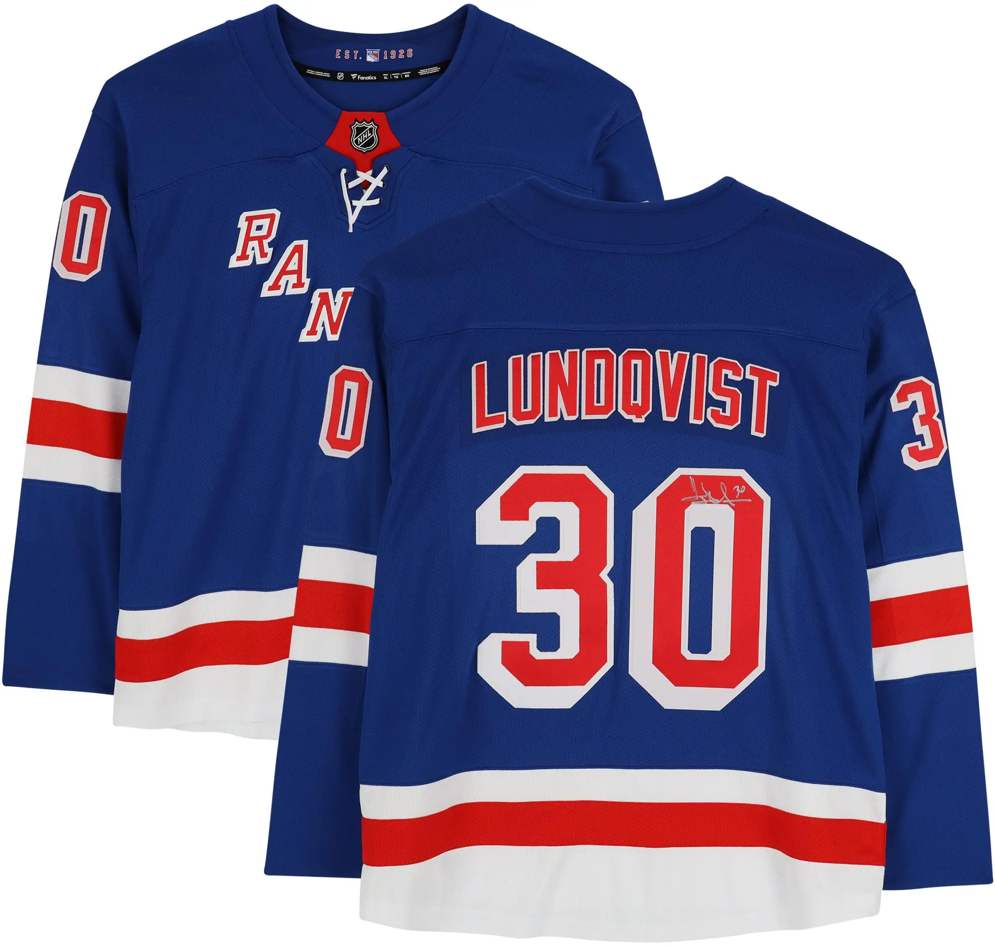 Henrik Lundqvist New York Rangers Autographed Blue Fanatics Breakaway Jersey - Fanatics Authentic Certified