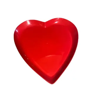 Plastic Charcuterie Board - Red Heart-Shaped Design for Chopping in Kitchen