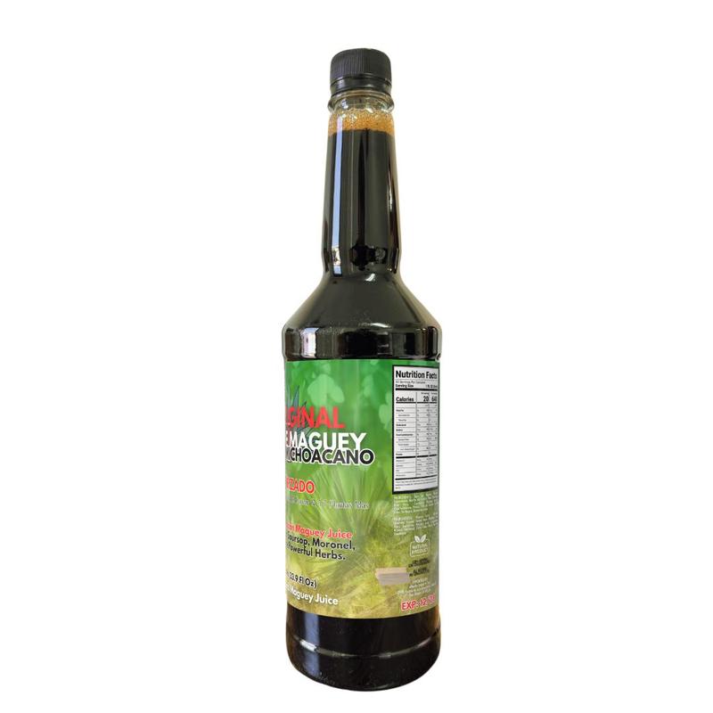 Maguey Juice - Jugo De Maguey Reforzado con Guanabana, Moronel, Cancerina, Aloe -  Michoacano Tarasco de 1 litro (33.3Fl Oz) Asado (Reinforced)