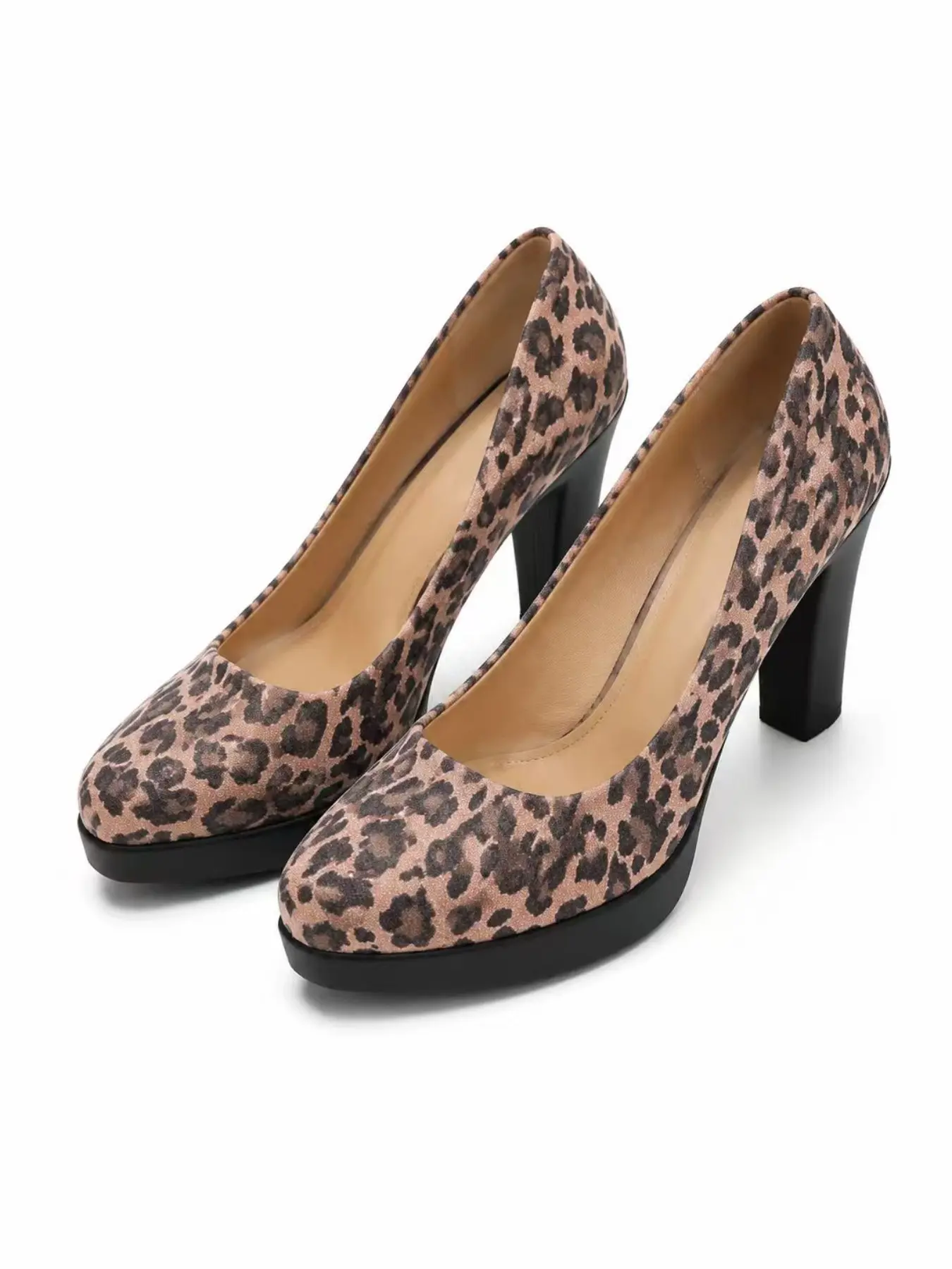 Mob Wife Aesthetic Elegant Leopard Print Platform Pumps Chunky Heel Vintage Shoes