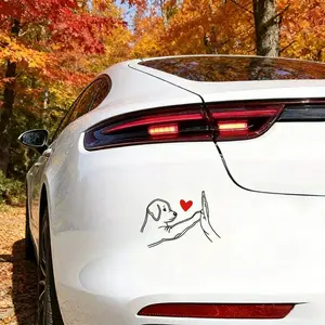 2D StickersThe Joy of Dog Lovers: Transparent Vinyl Car Stickers HeartwarmingPuppy And Boxing Designs, Perfect Gifts for Dog Owners, Durable AndWaterproof