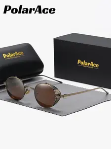 1 Pair Polarace Unisex Round Full Frame Sunglasses,The Staple For Literati, A Poetic Life, UV400