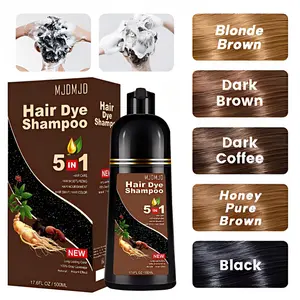 Ginseng Blonde Brown 5-in-1 Plant Extract Hair Dye – Herbal Ingredients,Effortless Gray Coverage, Nourishing Herbal Care,Quickly Complete Hair Dyeing, Long-lasting,Unisex Semi-Permanent Hair Dye,suitable for home ,travel,17.6FL OZ