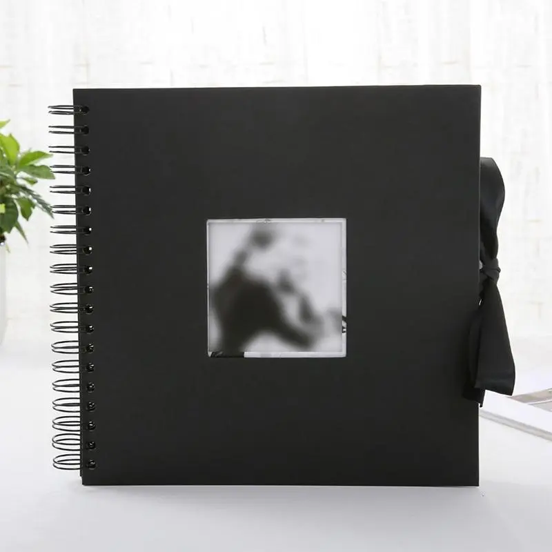 Spiral DIY Photo Album with Ribbon, Scrapbook Albums, Portable DIY Photo Album for Proposal, Photo Storage Album for Home & Office, Photos Book, Souvenir Gifts for Birthday Anniversary Wedding Party