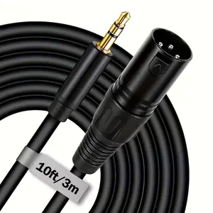 XLR Male to TRS 3.5mm Cable, 1/8 Inch to XLR Male Adapter Microphone Audio Cable, Compatible with iPod, MP3 Player, Laptop, Voice Recorder
