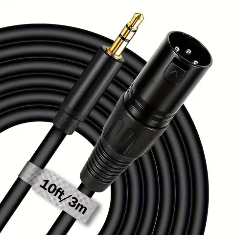 XLR Male to TRS 3.5mm Cable, 1/8 Inch to XLR Male Adapter Microphone Audio Cable, Compatible with iPod, MP3 Player, Laptop, Voice Recorder