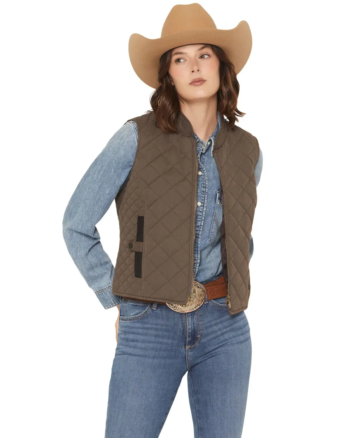 Outback Trading Co Women's Women'S Quilted Riding Vest - 40321-Brn