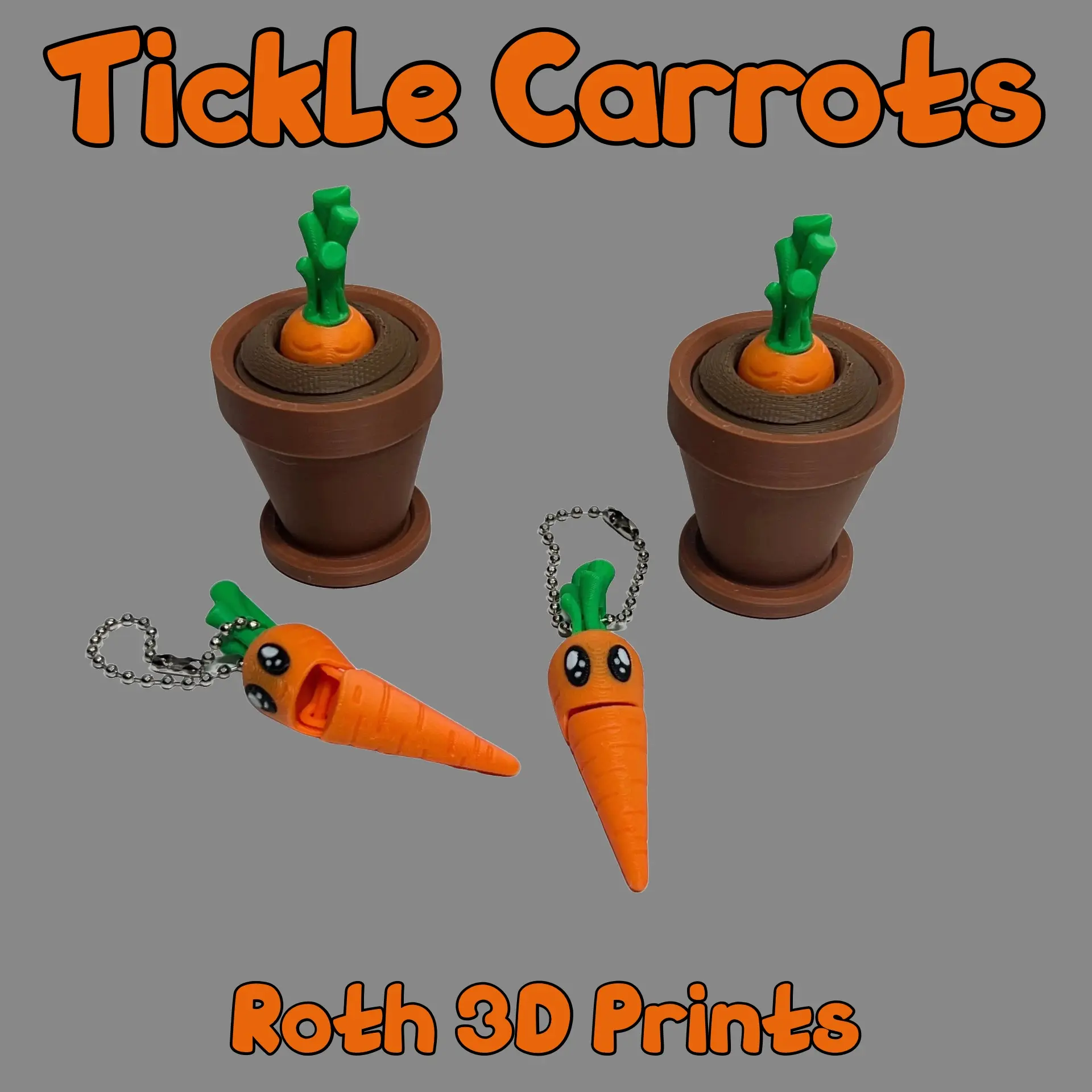 Tickle Carrot Keychains
