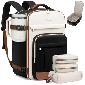 LOVEVOOK TikTokShopBacktoSchool 40L Travel Backpack for Women & Men - 17.3 Inch Carry On Backpack & Personal Item Backpack for Airlines, Spacious and Durable Design, with 3 Packing Cubes.