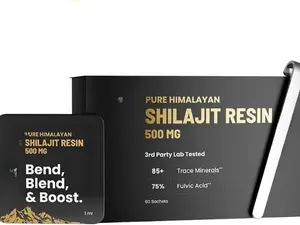 Himalayan Shilajit Resin Cards 500mg | 75% Fulvic Acid | 85+ Trace Minerals | No Added Sugar | 60 Count