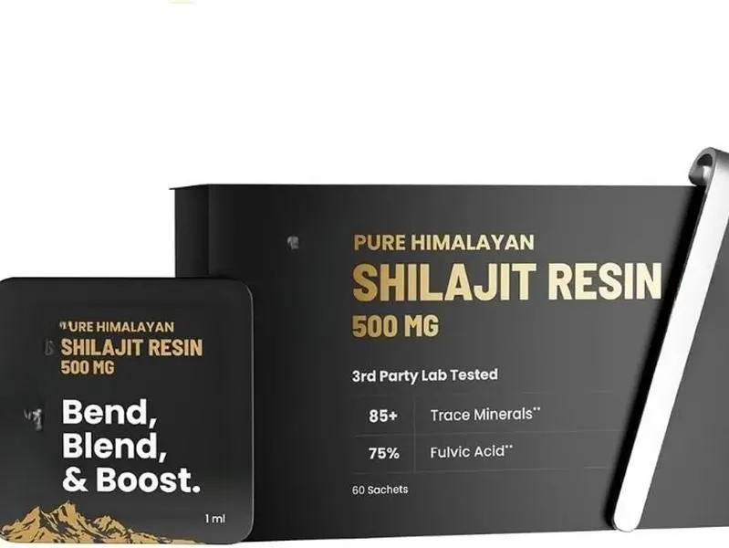 Himalayan Shilajit Resin Cards 500mg | 75% Fulvic Acid | 85+ Trace Minerals | No Added Sugar | 60 Count