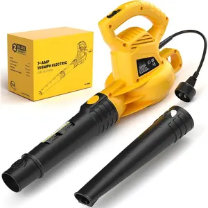 Electric Leaf Blower Corded, 7-AMP Leaf Blowers, 155MPH/350CFM Small Handheld Lawn Blower Lightweight & Portable for Lawn Care