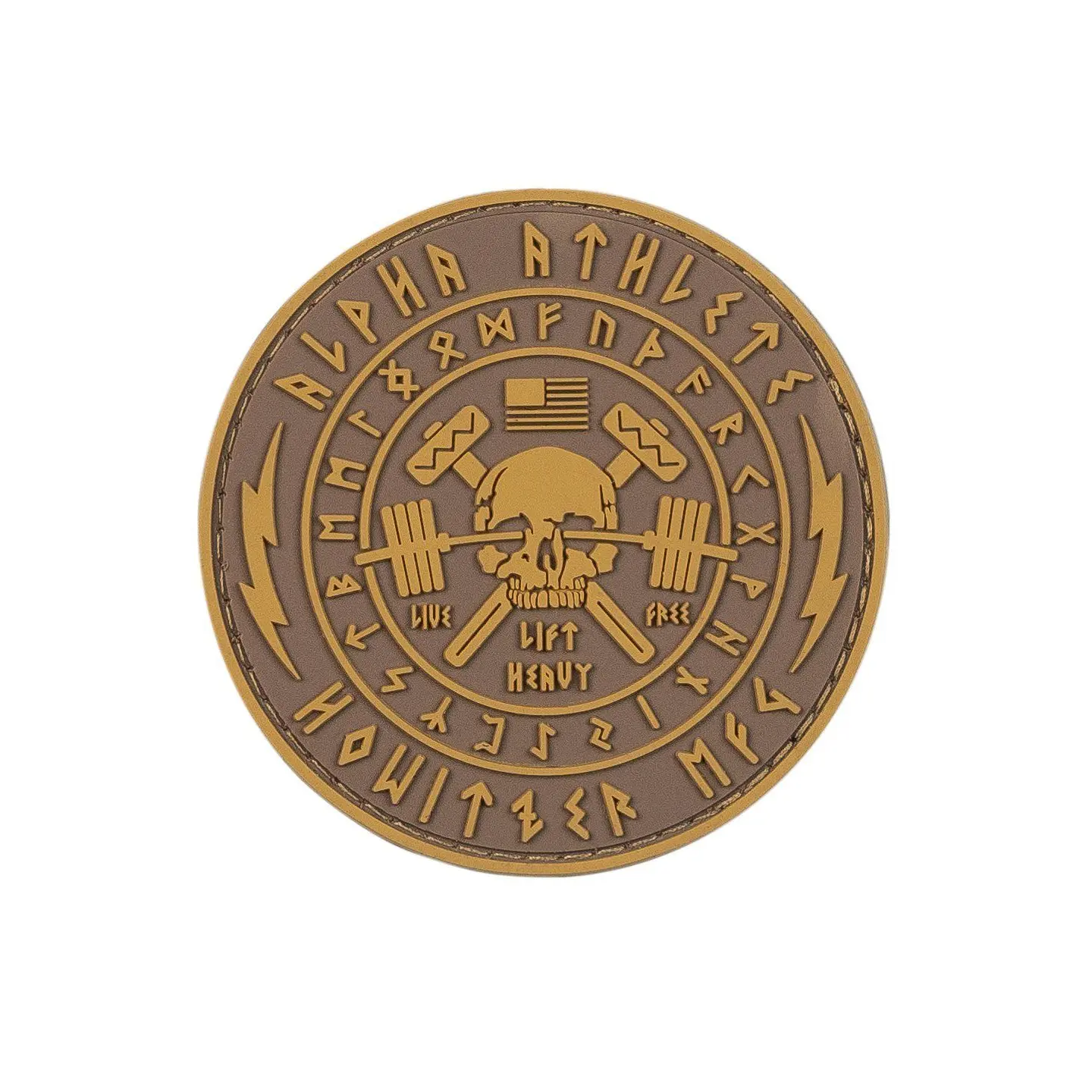 Howitzer Morale Patch - Alpha Symbol, Military Look, Durable Embroidery Patch for Morale Wear, Sew-On Textile Accessory