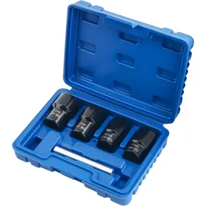 5PCS Locking Lug Nut Removal Tool,17-22mm Wheel Lock Removal Kit with 6 Point for Replacing The Nuts,Automotive 1/2" Drive Lug Nut Extractor Set with Center Bar