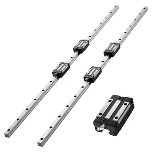 HGR20 Linear Rail Guide Tool Kit - 2Pcs 1000mm (39.4in) Linear Motion Rails, 4Pcs Bearing Slide Blocks, Anti-Rust High-Precise Accessory for CNC Routers, 3D Printers