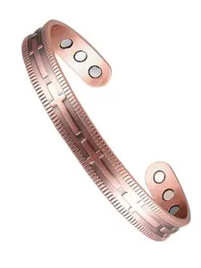 99.9% Pure Copper Cross Bracelet — Featuring 6 High-Strength 3500-Gauss Magnets. A Simple, Stylish, and Adjustable Decorative Gift — Perfect for Easter and Any Occasion. Adjustable Slider Bracelets Magnetic Copper Bracelet