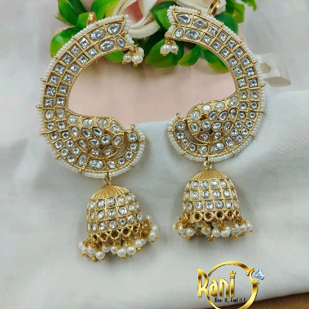Female Retro Style Alloy Jhumka Earrings with Hoops, Classic Casual Costume Jewelry Accessory