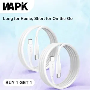 Liquid Silicone Fast Charging Cable Set 6.6FT + 4FT | USB-C to C / C to L | Durable, Anti-Stain, Soft-Touch, Home & Travel Essential PD Multi charger