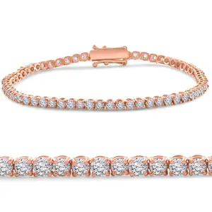 4 Ct Diamond Tennis Bracelet 14k White, Yellow, or Rose Gold Lab Grown 7"