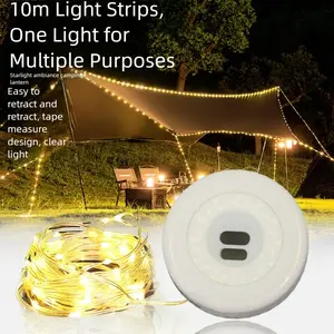 Outdoor String Light with 8 Lighting Modes,2 in 1 Rechargeable Camping String Light,  Portable Outdoor String Lights for Outdoor Camping