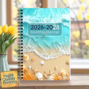 Compact Portable Notebook with Three-Year Monthly Planner, Spiral Bound Planner, 2026-2028 Diary, Work Record Book, Ideal for Home, Office, Learning, Teachers