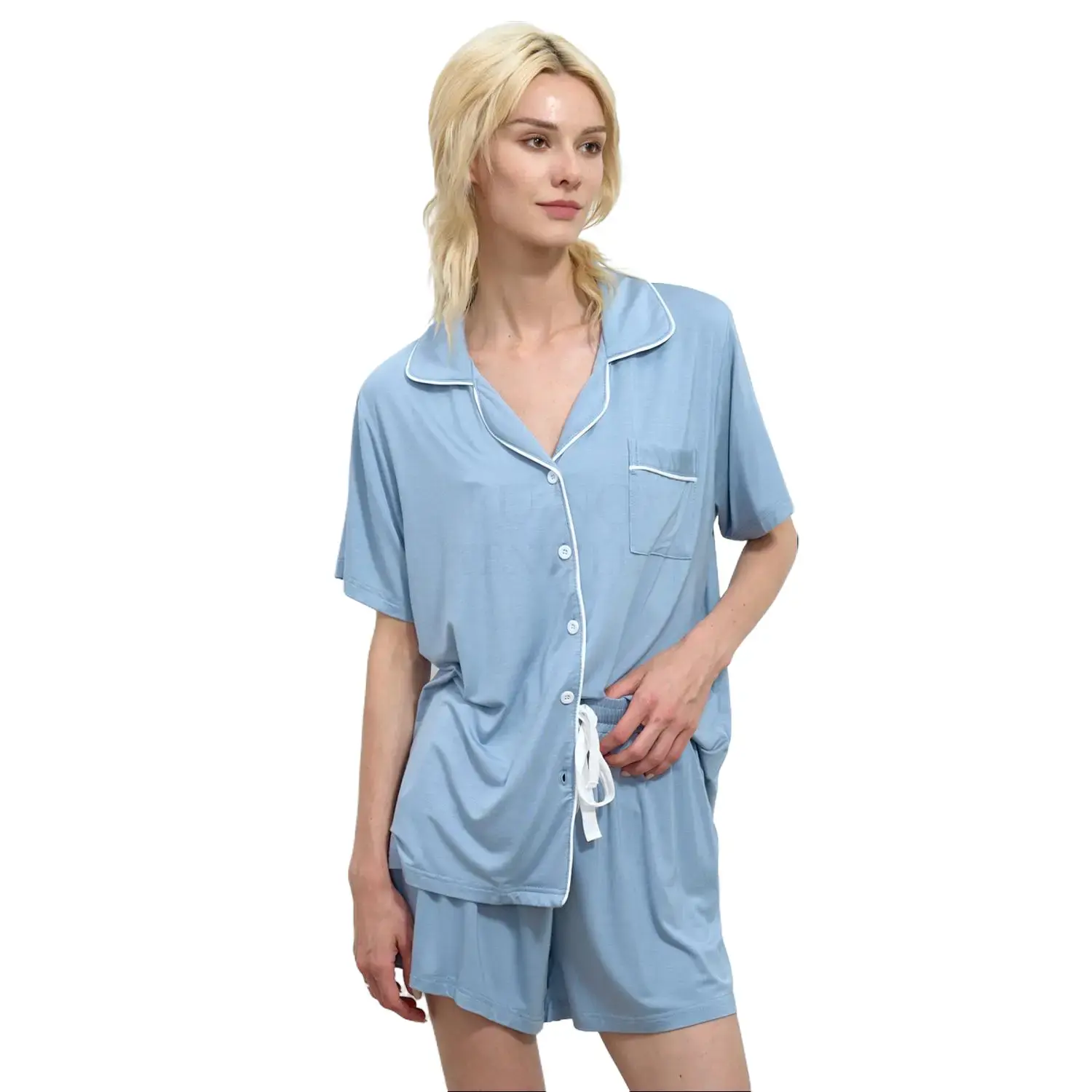 Custom Bridesmaid Pajamas for Women Viscose 2 Piece Set Short Sleeve Sleepwear Wedding Gift