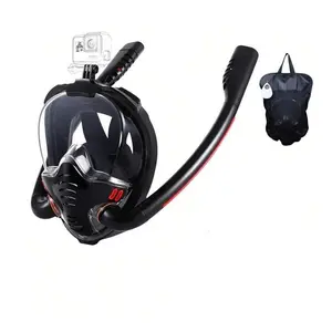 Professional Double Tube Full Snorkeling Mask, 180° Panoramic Anti-Fog Diving Mask, Dry Top System, Detachable Camera Bracket, Adult Snorkeling Equipment, Snorkeling Gear