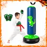QPAU 48-Inch Freestanding Inflatable Dinosaur Punching Bag for Toddlers Ages 3-6, Indoor & Outdoor Sports Toy, Cool Gifts for Kids Boys & Girls (Dino Fun for 3-6),familyfun