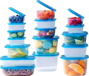 Mr. Lid 17-Piece Food Storage Bundle - BPA-Free Attached-Lid Containers | 6x4oz, 3x8oz, 3x16oz, 3x32oz, 2x18oz | Microwave, Freezer & Dishwasher Safe | Stackable, Nestable & Lifetime Warranty - Kitchen