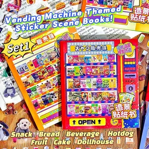 [Vending Machine & Store Stocking Sticker Scene Books] 2 Different Art Styles: Realistic / Pixel; Best For Food Lovers, Storage Enthusiast | Relaxing Sticker Scene, Puzzle Stickers, DIY, Decor, Journal Supplies, Stationary, Phonecase Stickers, Cozy Hobby