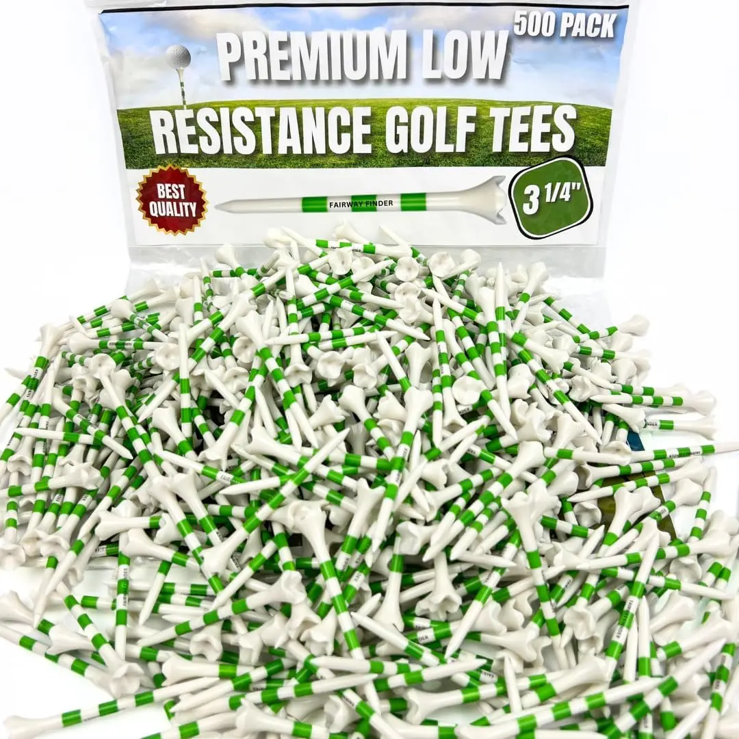 (50/150/500) Plastic Golf Tees 3 1/4 Best Golf Tees for Men, Unbreakable Golf Tees for Women, Long Golf Tees, Zero Friction Golf Tees, Tall Golf Tees Plastic Unbreakable, Reusable Golf Tee