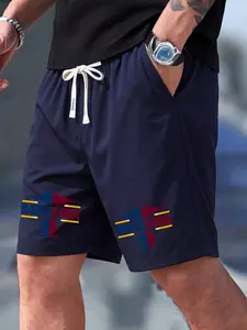 Men's Barcelona Letter Print Casual Shorts, Loose Drawstring Quick-Dry Five-Inch Pants, Football Fan Sports Beach Shorts