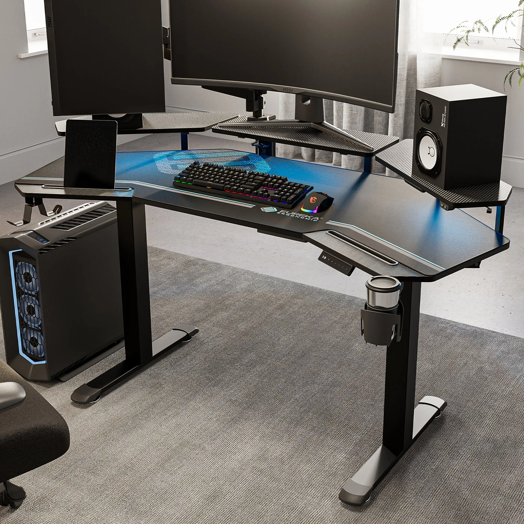 Aero Pro Wing Shaped Standing Desk (63"x23")