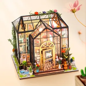 DIY Miniature House Kit, Jenny Flower Room 3D Puzzle Model, Creative Home Decor Gift, Includes English Manual, Suitable for Ages 14+