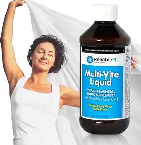 1 Laboratories Multi-Vite Liquid Multivitamin for Adults Liquid Vitamins Antioxidant Supplement for Immunity, Metabolism and Energy Support | 8 FL.OZ.