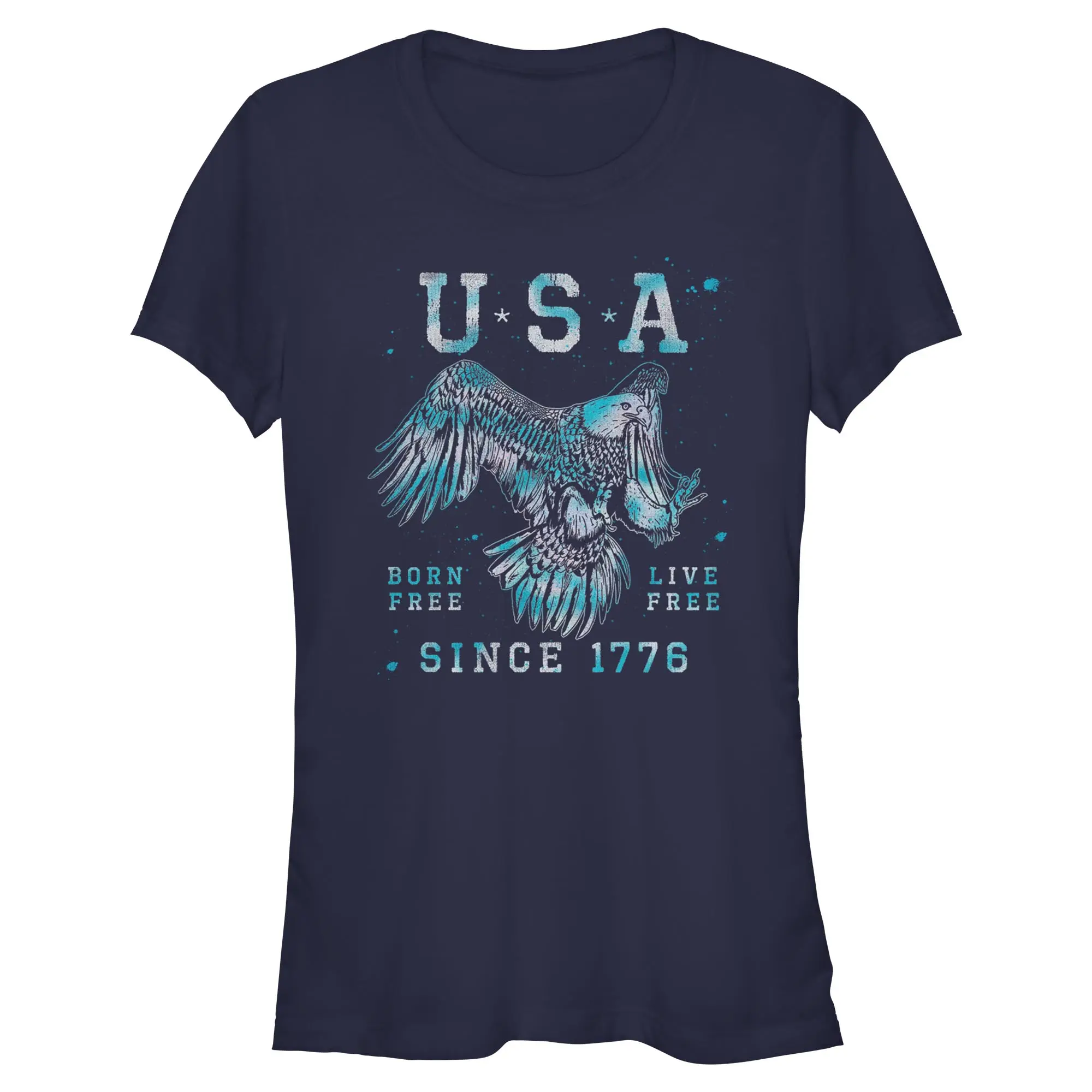 Lost Gods USA Born and Live Free Juniors T Shirt