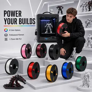 3D printing filament, PLA consumables, 3D printing consumables, printer consumables, FDM printing filament, 1.75 mm Silk PLA silk PLA, 1.25 kg large spool, glossy silk texture, suitable for model printing, mecha figures, DIY creations, creator studio prin