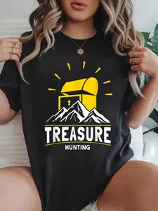 100% Cotton Hunter T-Shirt Gift - Funny Geocaching Shirt Gift T-Shirt Summer Tees Women