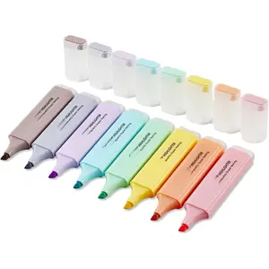 Pastel Highlighters,Chisel Tip Marker Pen,8  Macaron Colors Highlighter Pens, Mini Highlighters,Water Based, Quick Dry, Aesthetic Highlighter for Office