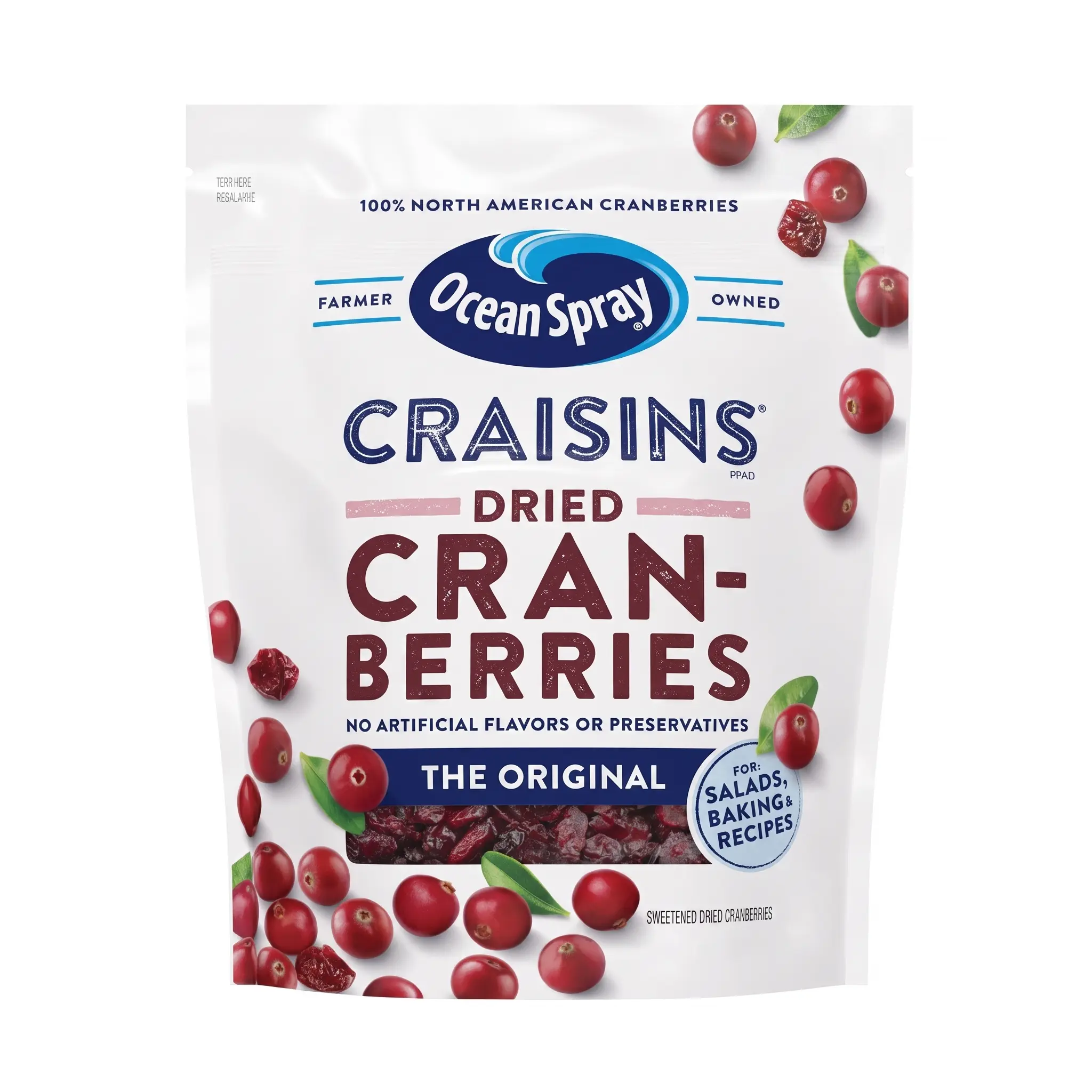 Ocean Spray Original Craisins Dried Cranberries, 48 oz Tangy-Sweet Dried Fruit Snack, Allergen-Free, Resealable Bag