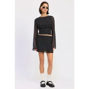 POLKAT DOT MINI LACE SKIRT