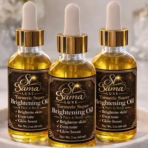 Turmeric Super Brightening Oil for Face & Body | Helps Improve Uneven Skin Tone & Boost Natural Glow | 2 oz/Sama Luxe