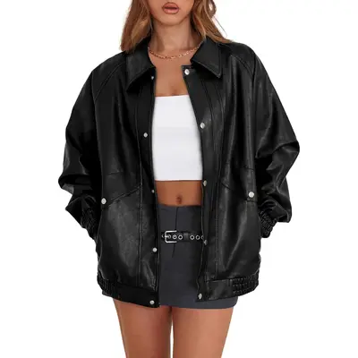 Leather Jacket Boohoo Ladies Winter Coats Leather Green Trench