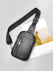 Genuine Leather Chest Bag for Men & Women, Crossbody Shoulder Bag for Daily Commute, Travel, Outdoor Sports, Fishing, Holiday Gift, Casual Crossbody Bags