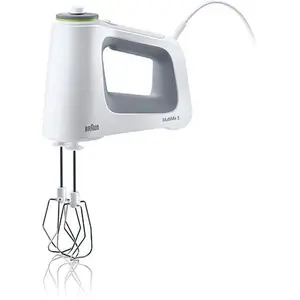 Braun MultiMix 5 Hand Mixer with MultiWhisks and Dough Hooks, White